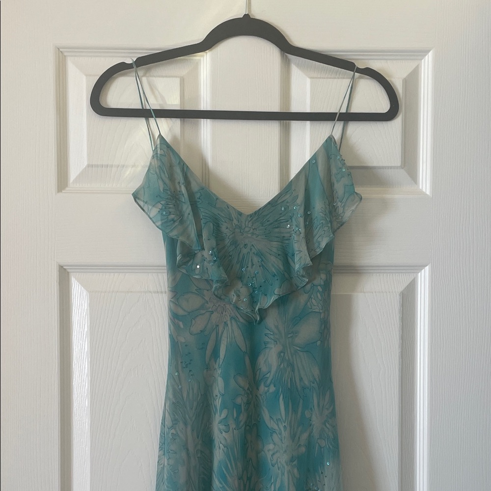 Laundry By Shelli Segal Strapless Blue Floral Dress